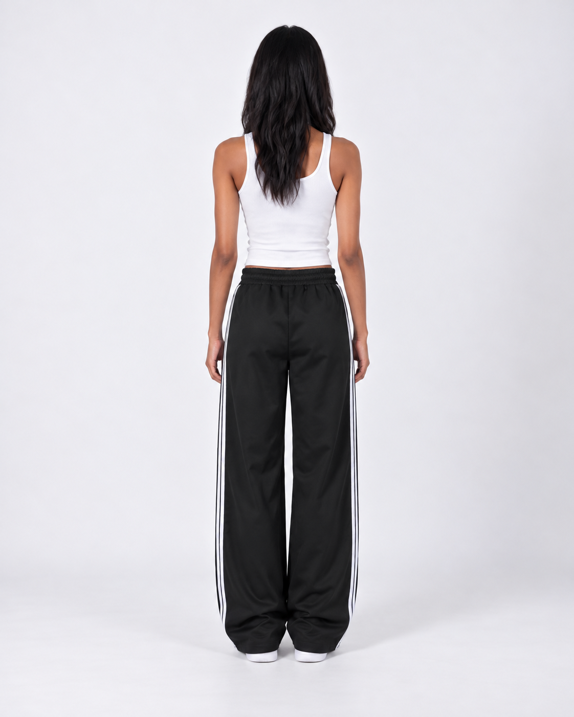 Triple Stripe Wide-Leg Track Pants