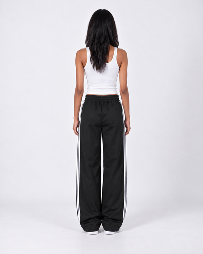 Triple Stripe Wide-Leg Track Pants