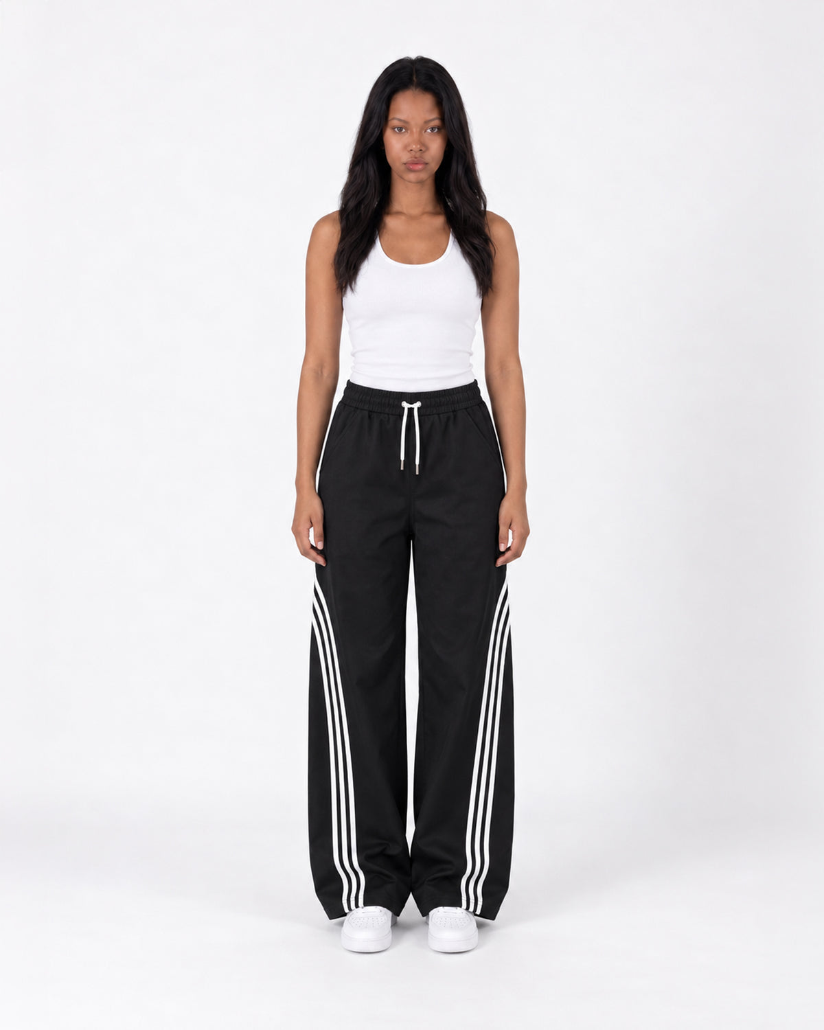 Essential Stripe Wide-Leg Track Pants