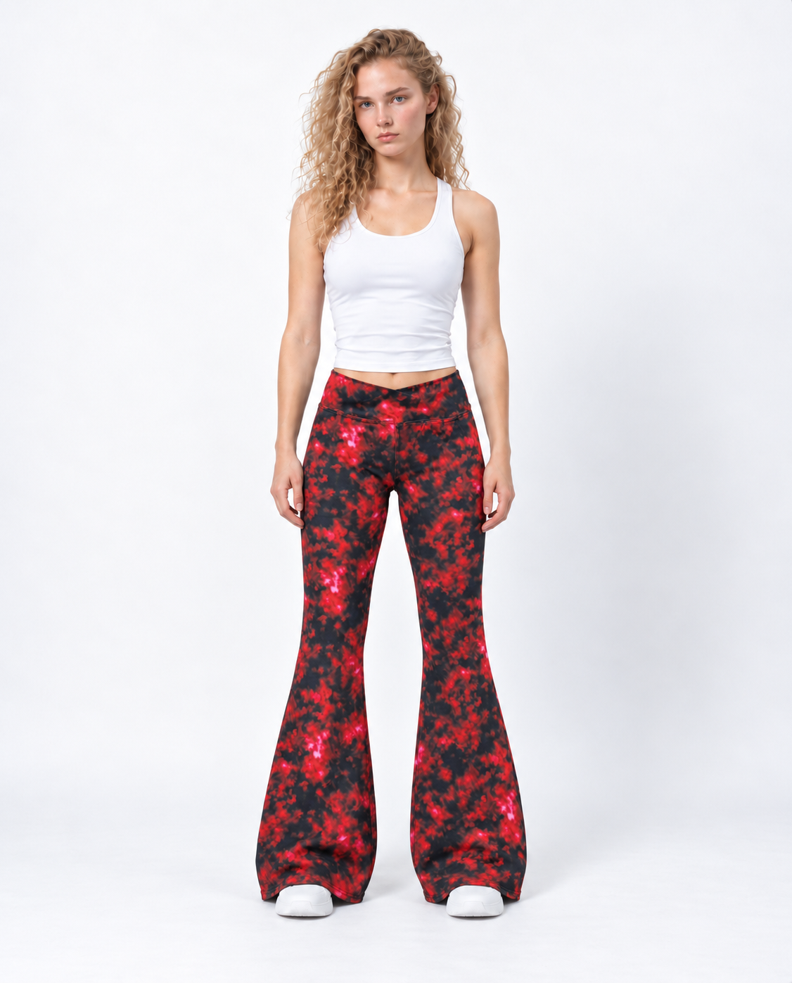 Red Blaze Flared Leggings