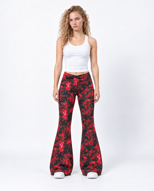 Red Blaze Flared Leggings
