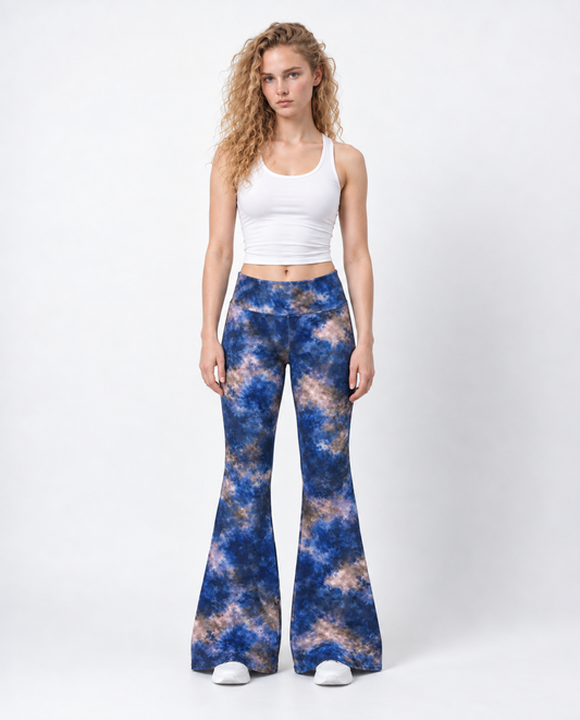 Blue Cloud Flared Leggings
