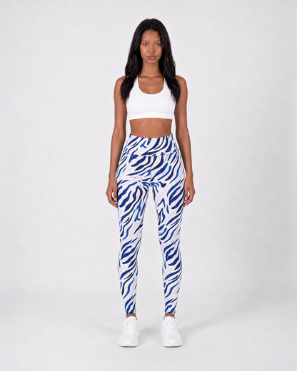 Wave Print High-Waist Leggings