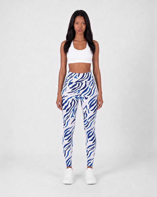 Wave Print High-Waist Leggings