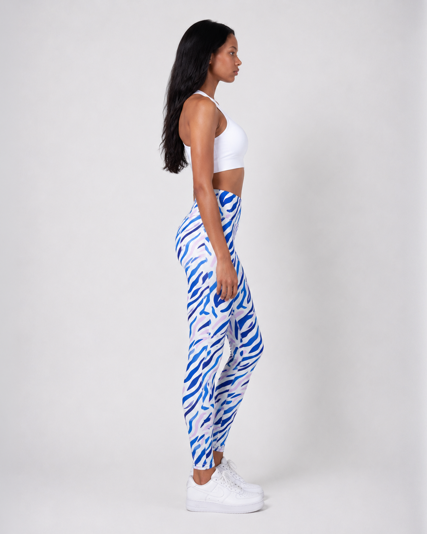 Wave Print High-Waist Leggings