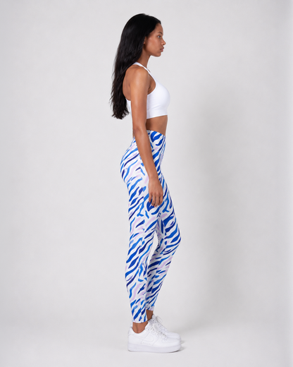 Wave Print High-Waist Leggings
