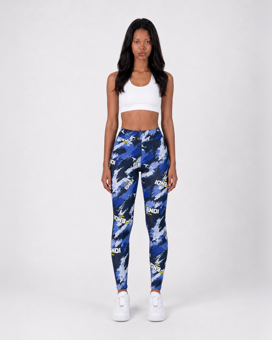 Blue Motion Print Leggings