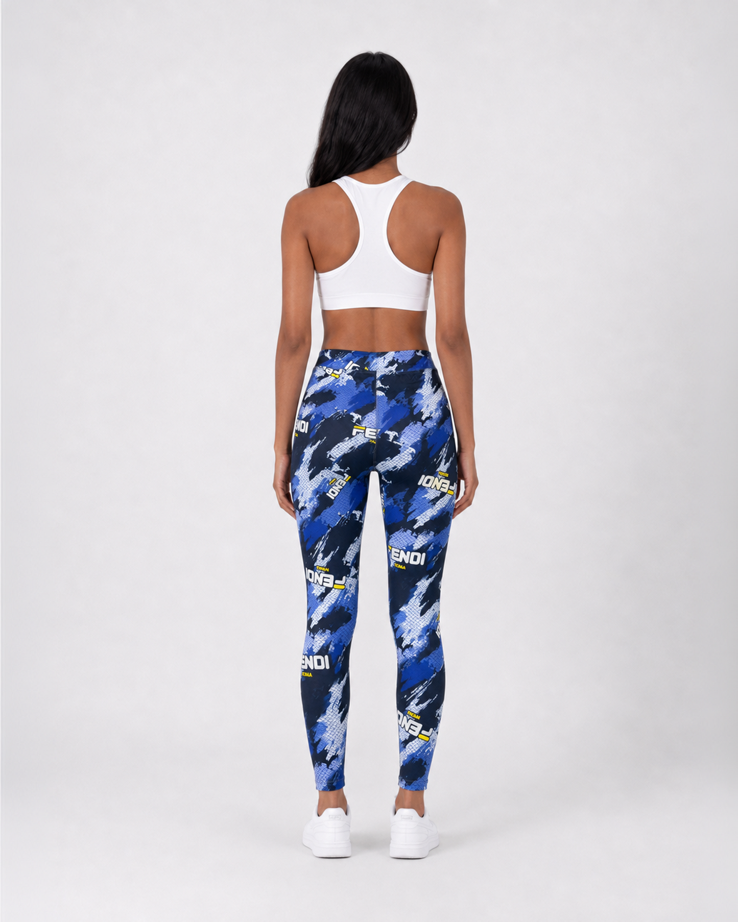 Blue Motion Print Leggings