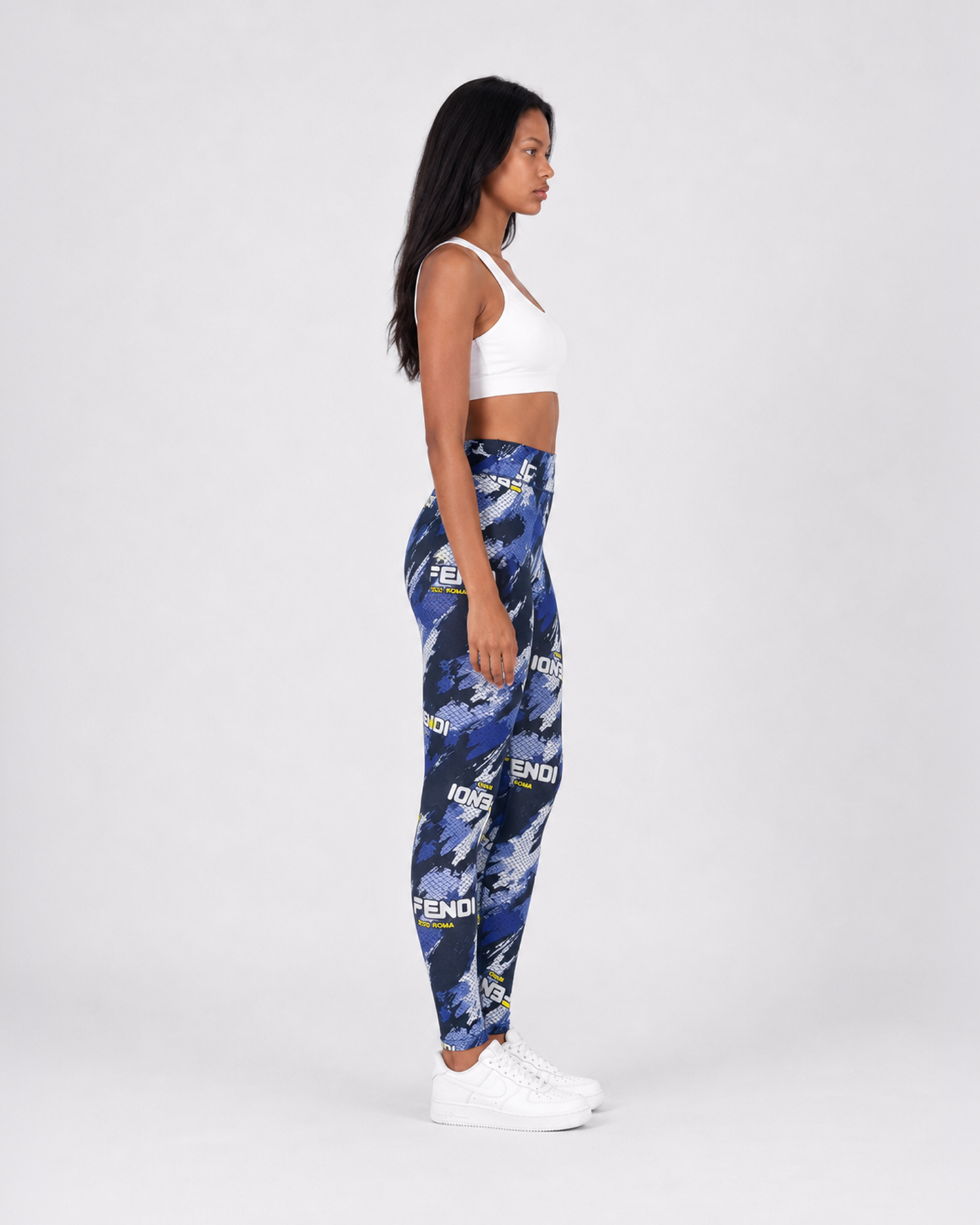 Blue Motion Print Leggings