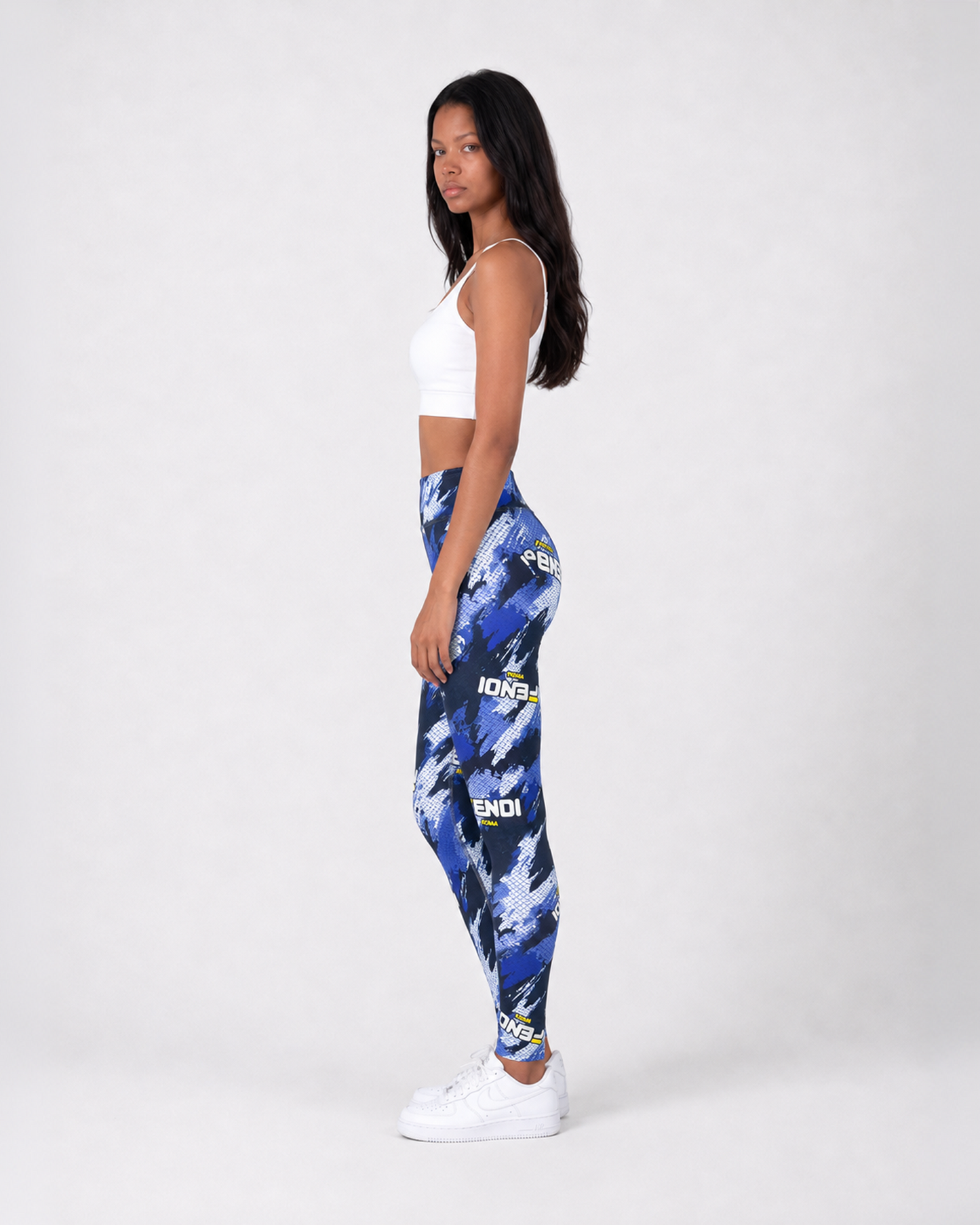 Blue Motion Print Leggings