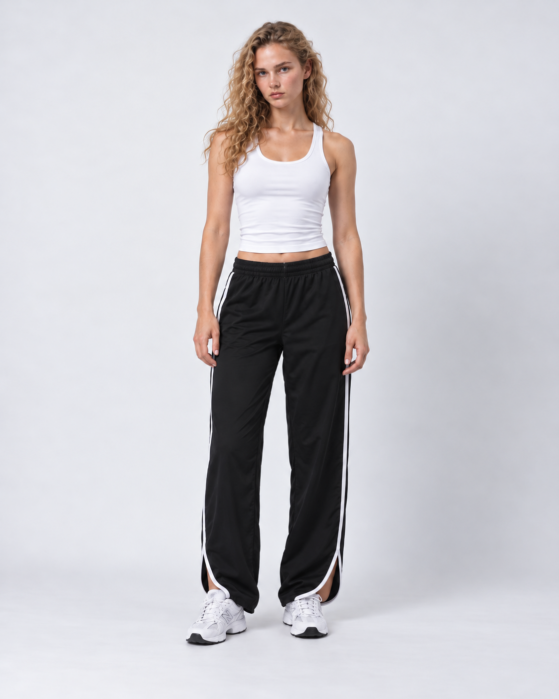 Triple Stripe Open-Hem Track Pants