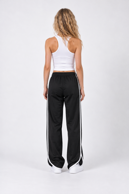 Triple Stripe Open-Hem Track Pants