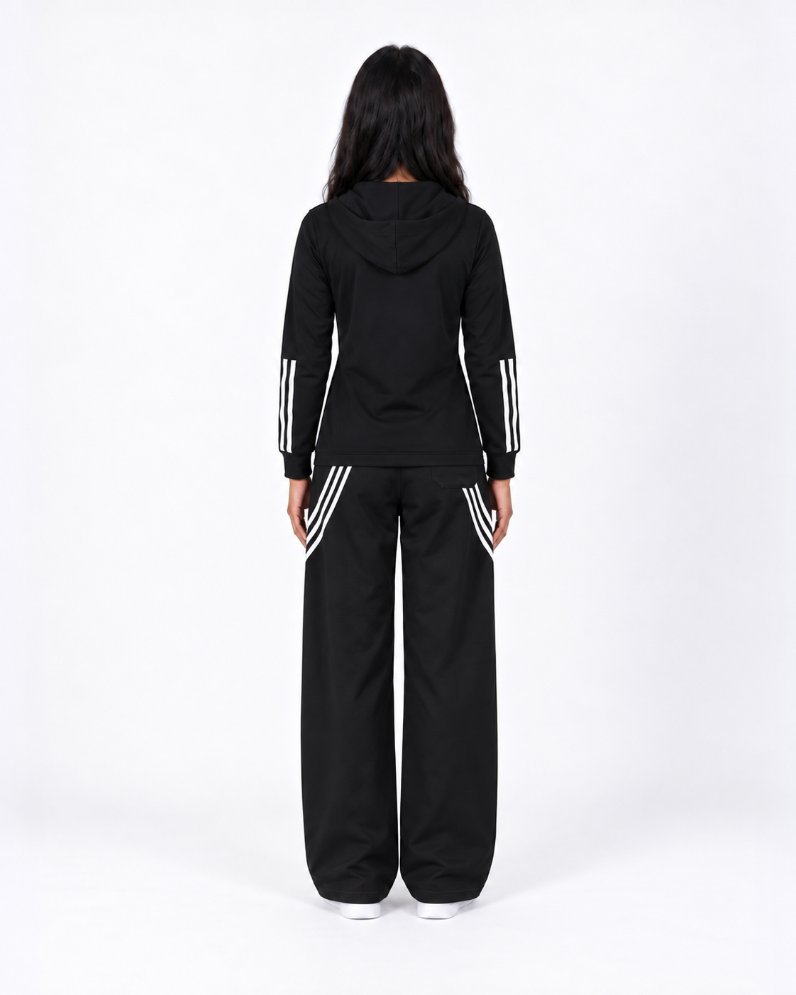 Adidas Triple Stripe Hooded Tracksuit Set