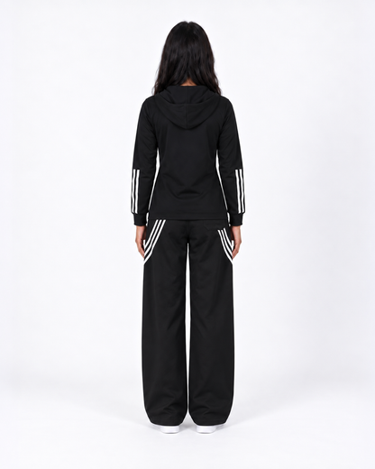 Adidas Triple Stripe Hooded Tracksuit Set