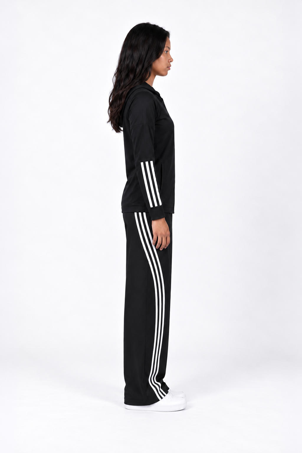 Adidas Triple Stripe Hooded Tracksuit Set