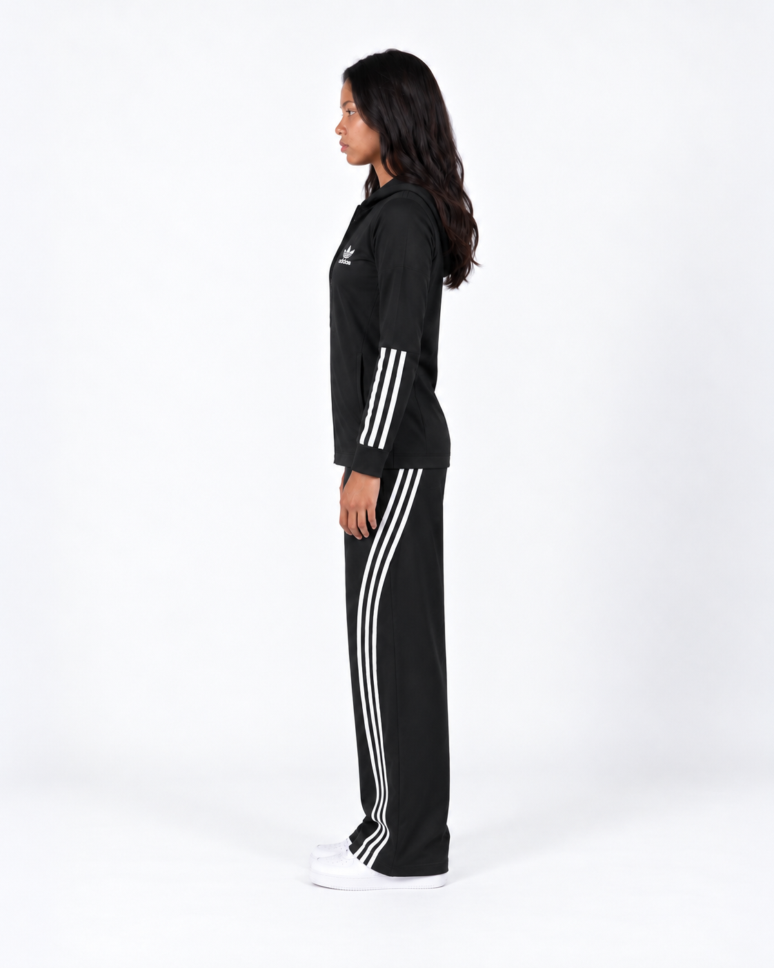 Adidas Triple Stripe Hooded Tracksuit Set