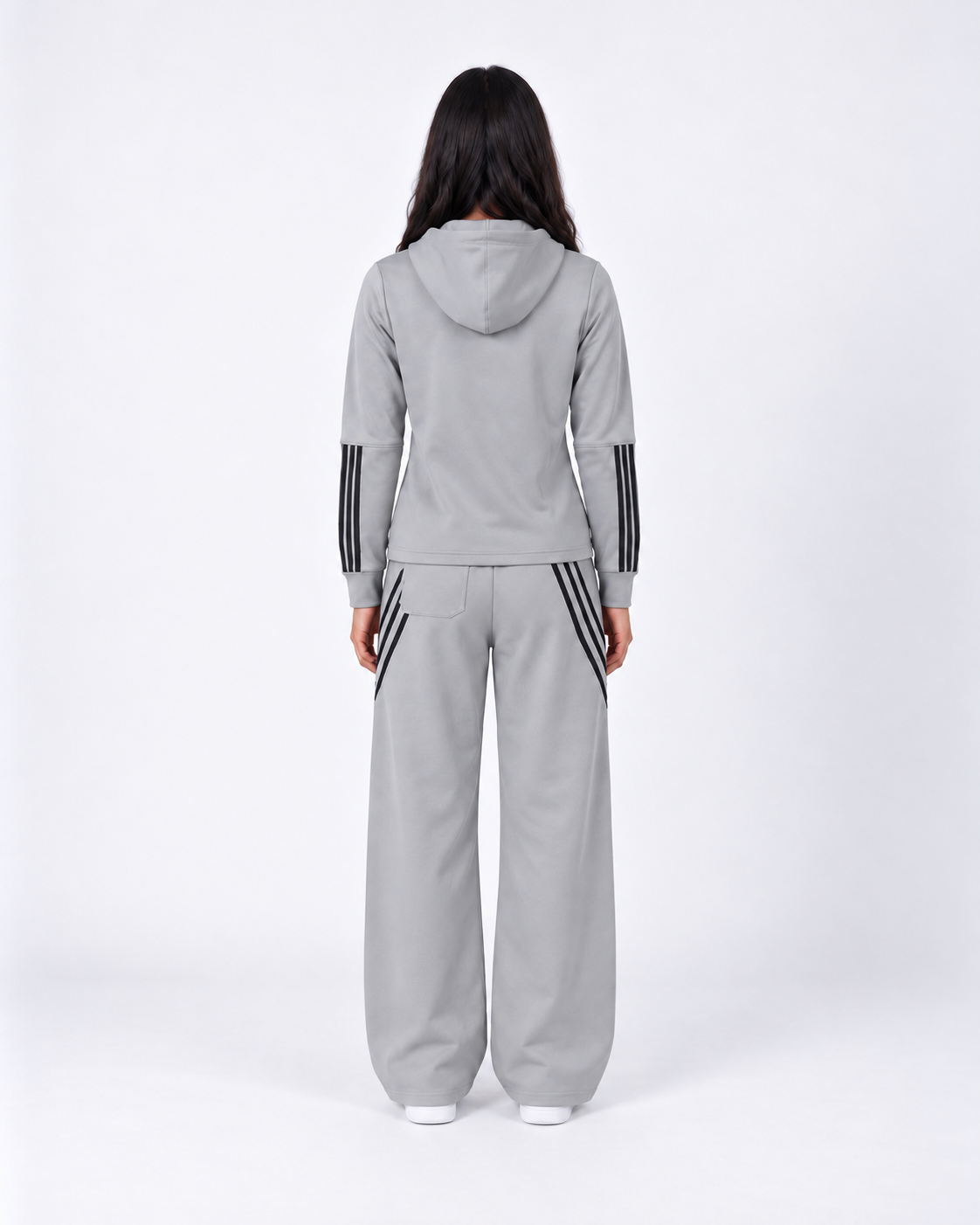 Adidas Triple Stripe Hooded Tracksuit Set