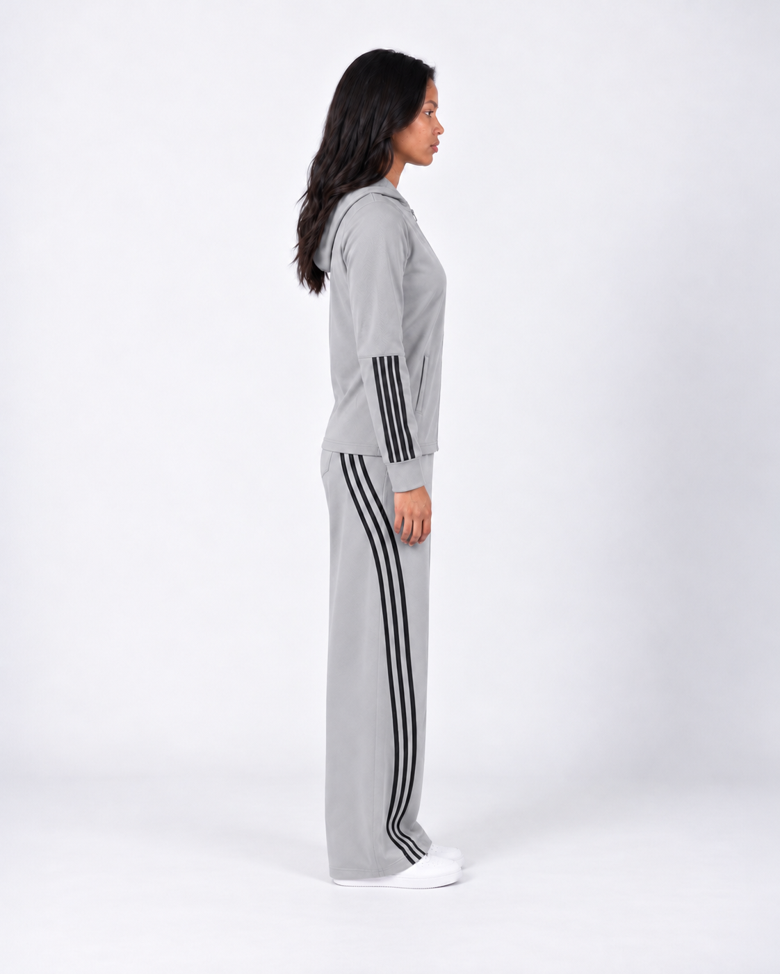Adidas Triple Stripe Hooded Tracksuit Set