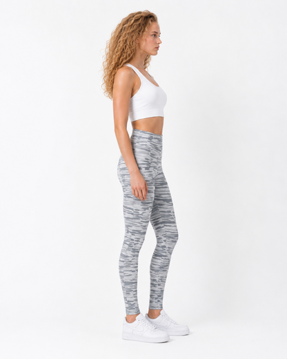 Silver Camo High-Waist Leggings
