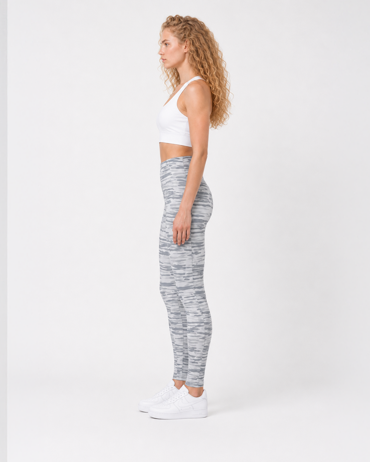 Silver Camo High-Waist Leggings