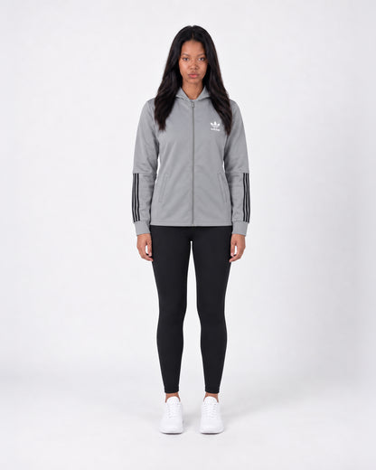Essential Stripe Zip-Up Hoodie